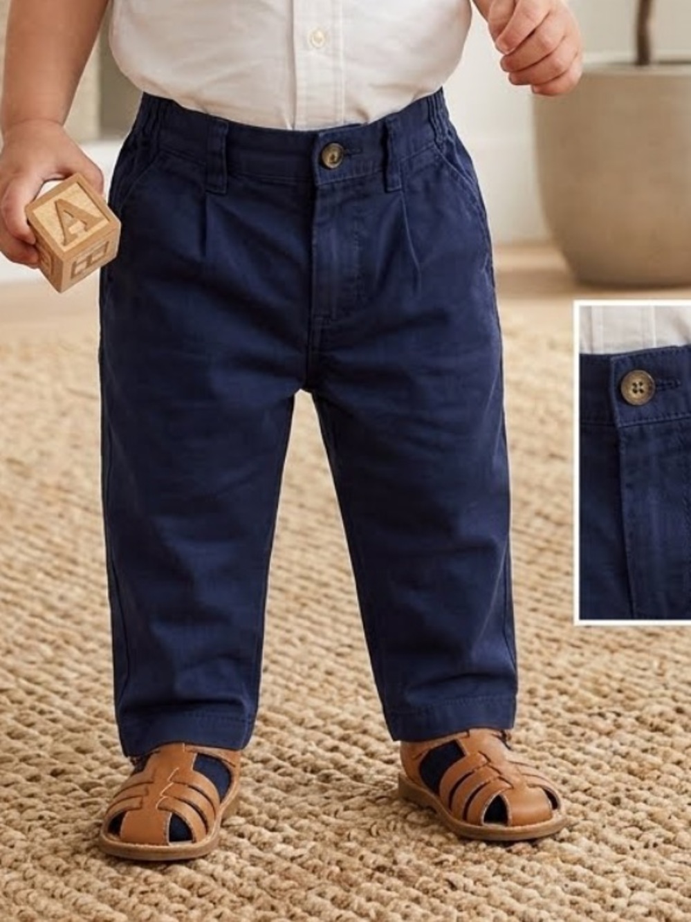 Polo Ralph Lauren Navy Blue Baby Chino Pants Cotton Preppy Classic Sz 12 Months